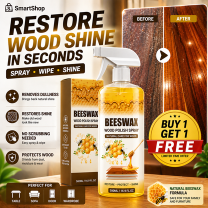 Beeswax Wood Polish Spray | Restore Shine , Protect Furniture | BUY 1 GET 1 FREE