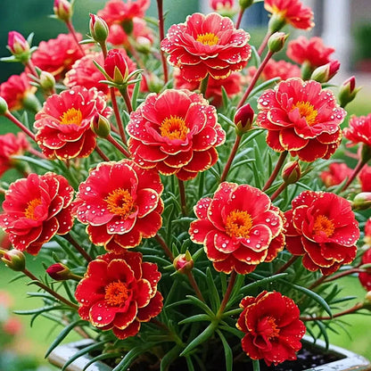 🌸 BUY 1 GET 1 FREE! 🌸Golden Lace Portulaca🌸✨ Brilliant Double Blooms for Effortless Summer Color