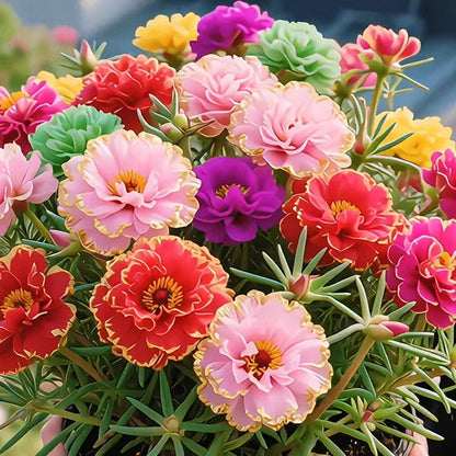 🌸 BUY 1 GET 1 FREE! 🌸Golden Lace Portulaca🌸✨ Brilliant Double Blooms for Effortless Summer Color