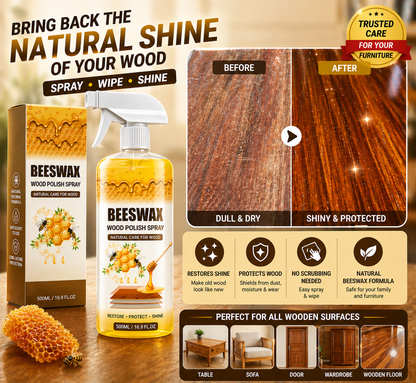 Beeswax Wood Polish Spray | Restore Shine , Protect Furniture | BUY 1 GET 1 FREE
