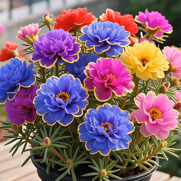 🌸 BUY 1 GET 1 FREE! 🌸Golden Lace Portulaca🌸✨ Brilliant Double Blooms for Effortless Summer Color
