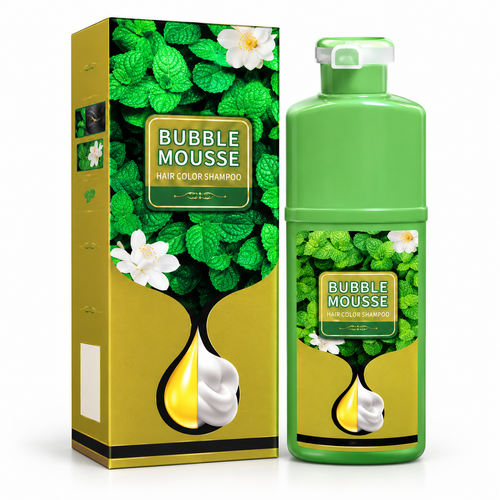 Natural Black foam hair dye pump bottle and box