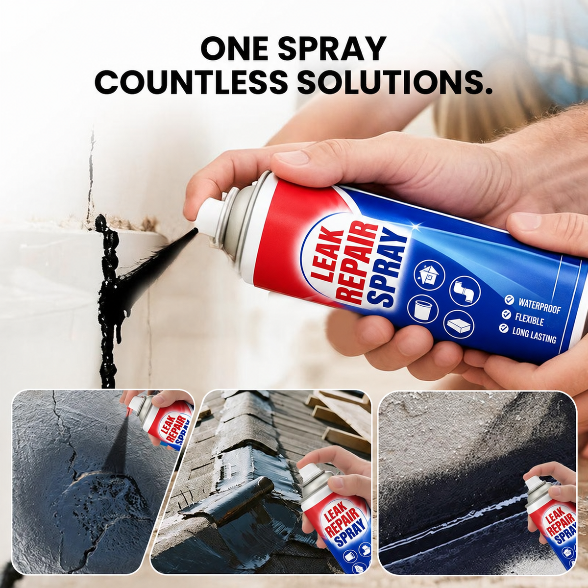 Leak Repair Spray with clearly printed product name